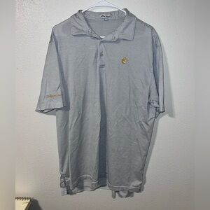 Peter Millar Navy and White Striped Polo Shirt